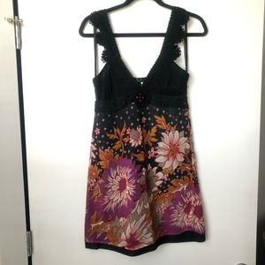 New, Free People Floral Mini Dress, Size 6